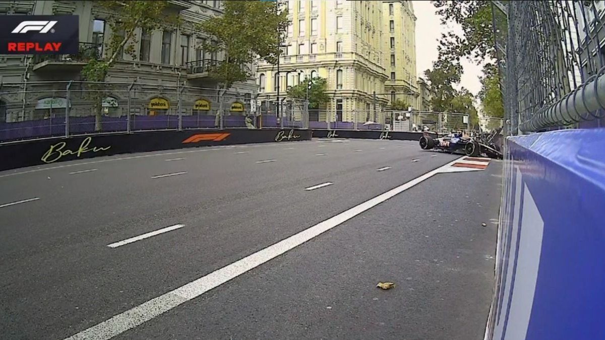 Así fue el choque de Franco Colapinto en la clasificación del Gran Premio de Azerbaiyán