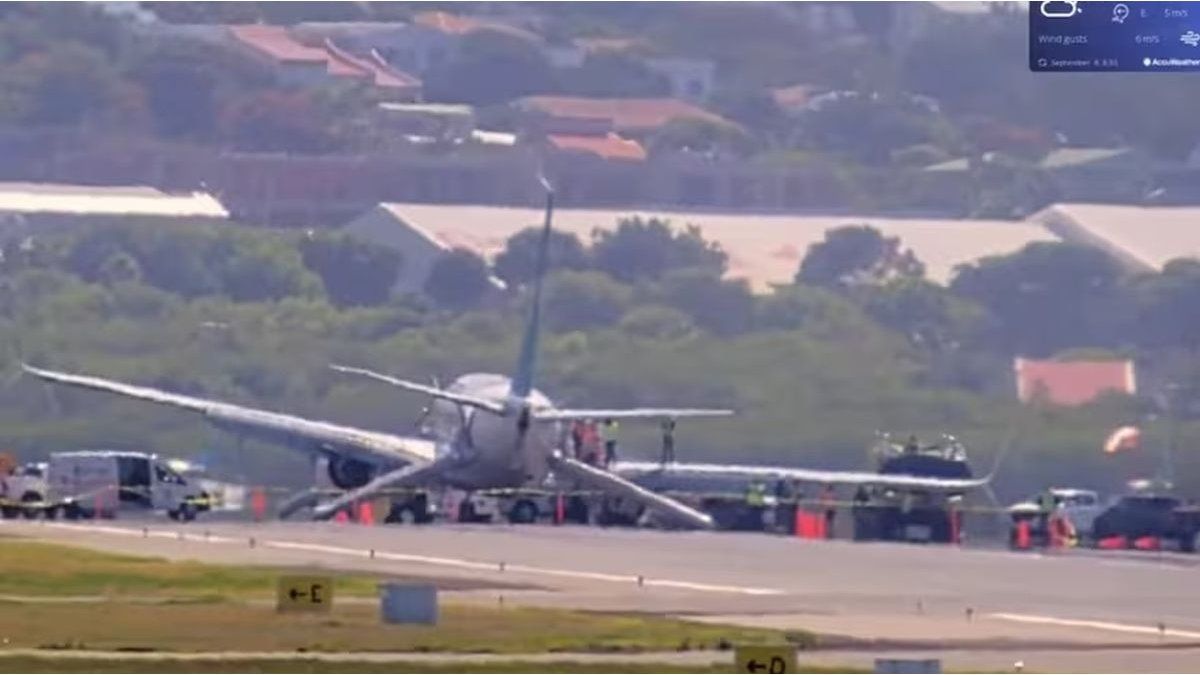 Un avión colapsó al aterrizar en el Caribe: 164 pasajeros fueron evacuados