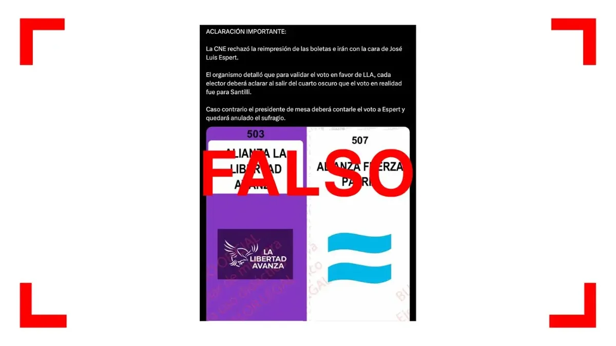 No, el elector no debe aclarar su voto para Santilli ni tachar a Espert en la boleta única