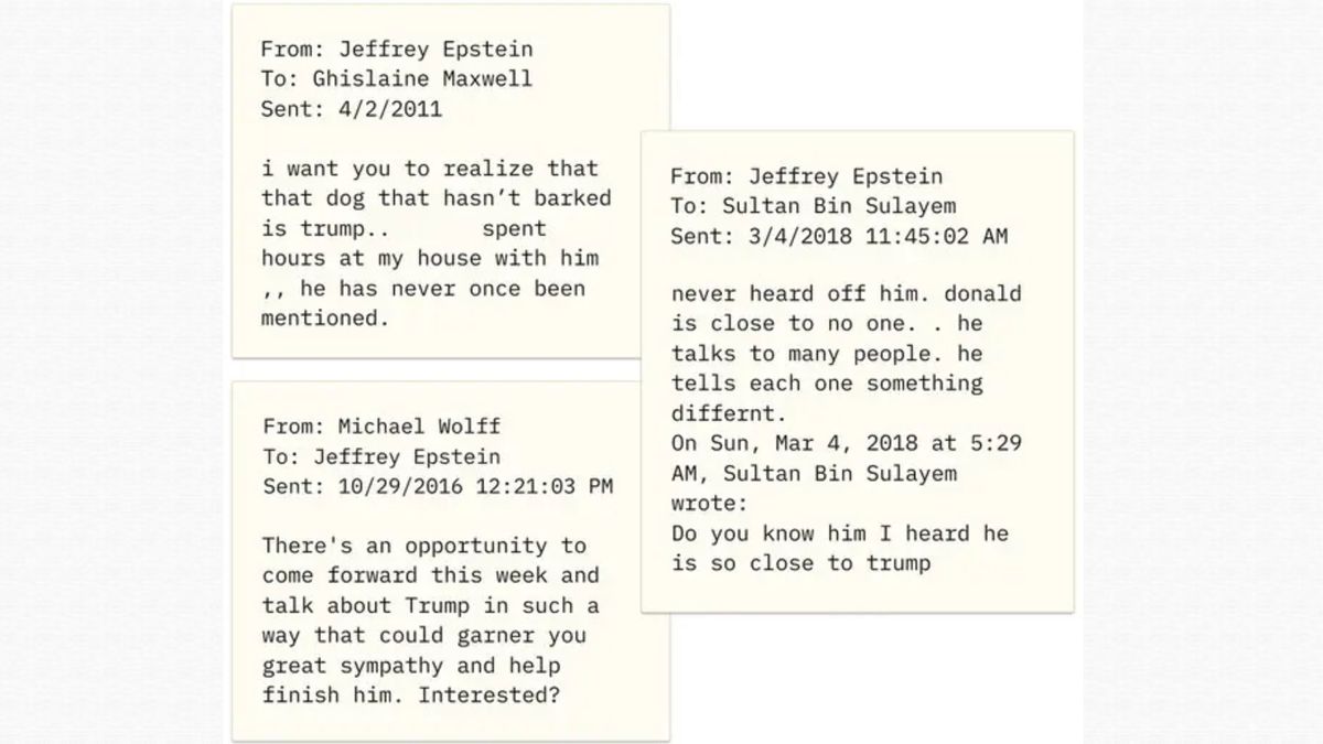 Los detalles de los correos de Jeffrey Epstein que exponen sus vínculos con Donald Trump y figuras del poder