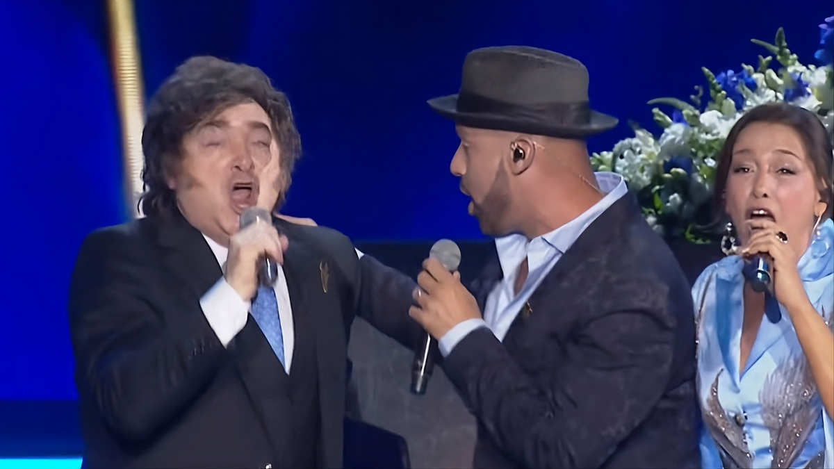 Javier Milei cantó Libre y fue protagonista de la celebración de la independencia de Israel