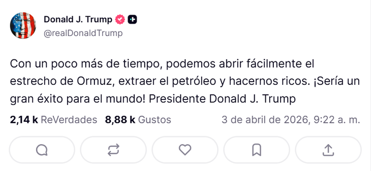 Washington mantiene la presión sobre el estrecho de Ormuz.