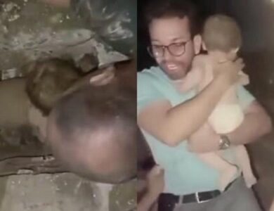 una mujer y un bebé fueron hallados con vida entre los escombros tras el terremoto